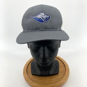 Richardson 222 Baseball Cap Gray White Mesh Logo Embroidered‎ Adjustable